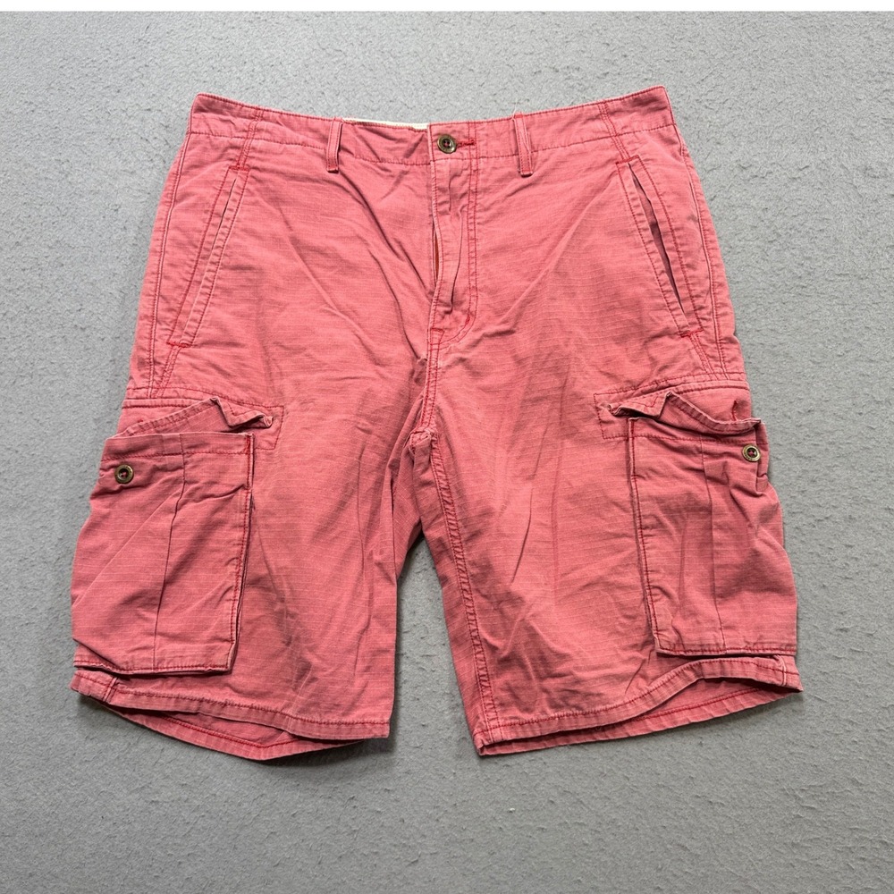 Vintage Levi's Cargo Shorts Men's 33 Red Relaxed Ripstop Cotton Utility Outdoor